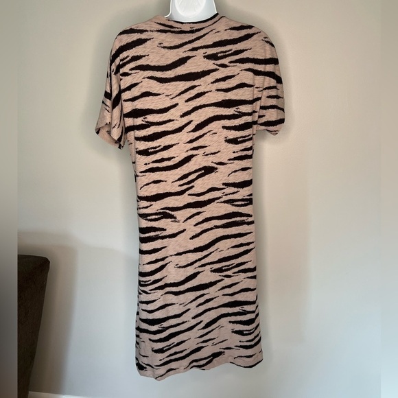 Rails Ren black & tan tiger print short sleeve V-neck cotton midi dress size XS - Picture 3 of 7